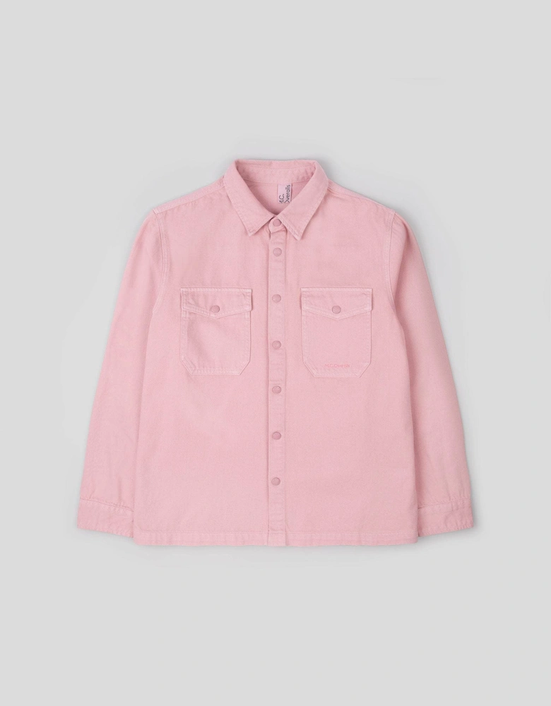 Relaxed Denim Overshirt Dusty Pink