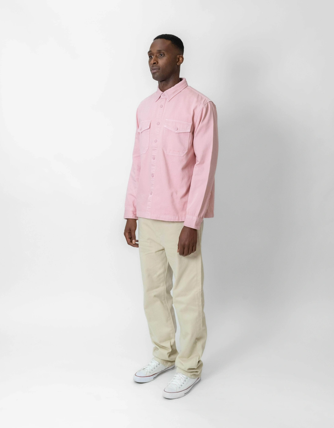 Relaxed Denim Overshirt Dusty Pink