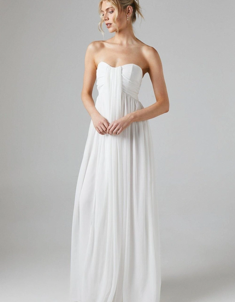 Bandeau Chiffon Beach Wedding Dress