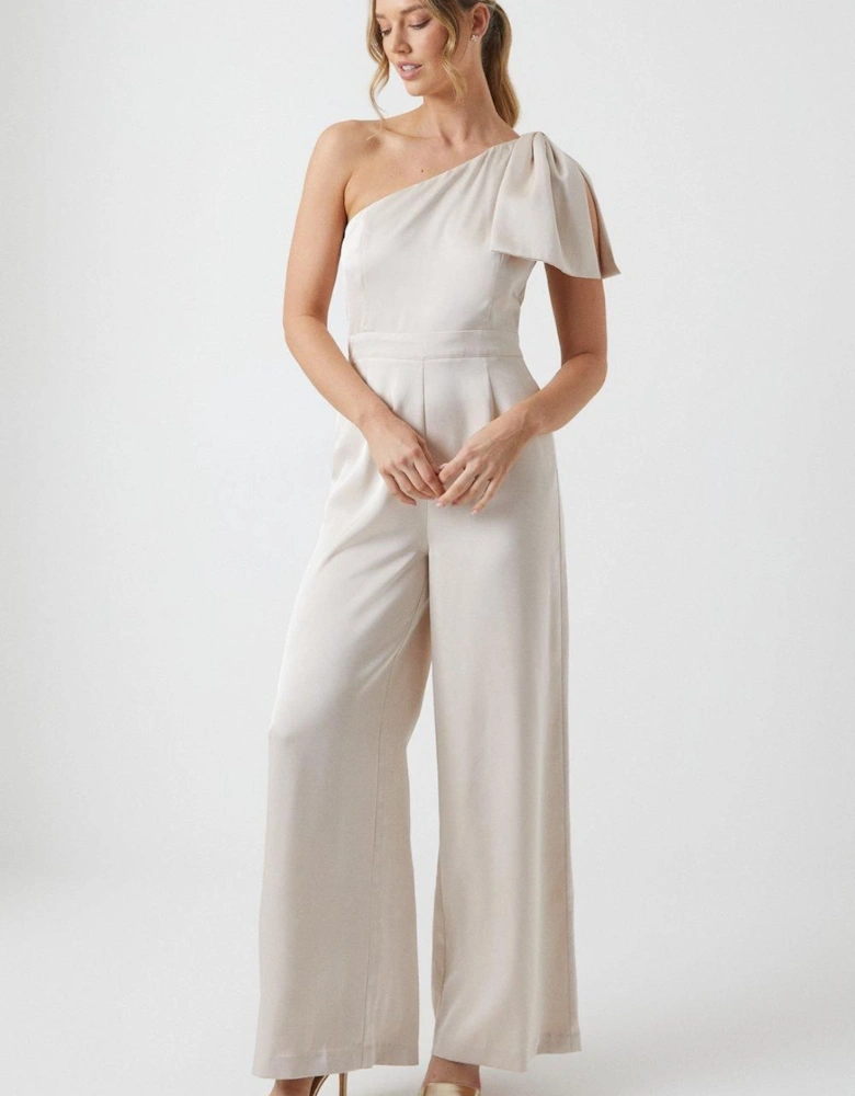 Bow Shoulder Bridesmaid Jumpsuit