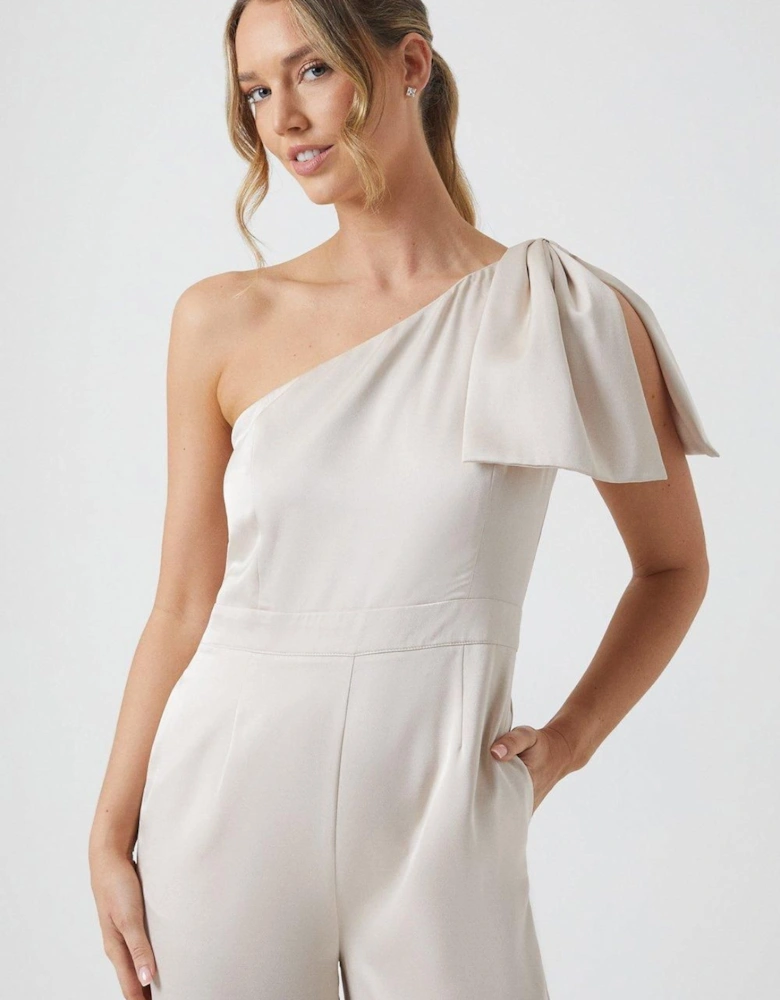 Bow Shoulder Bridesmaid Jumpsuit