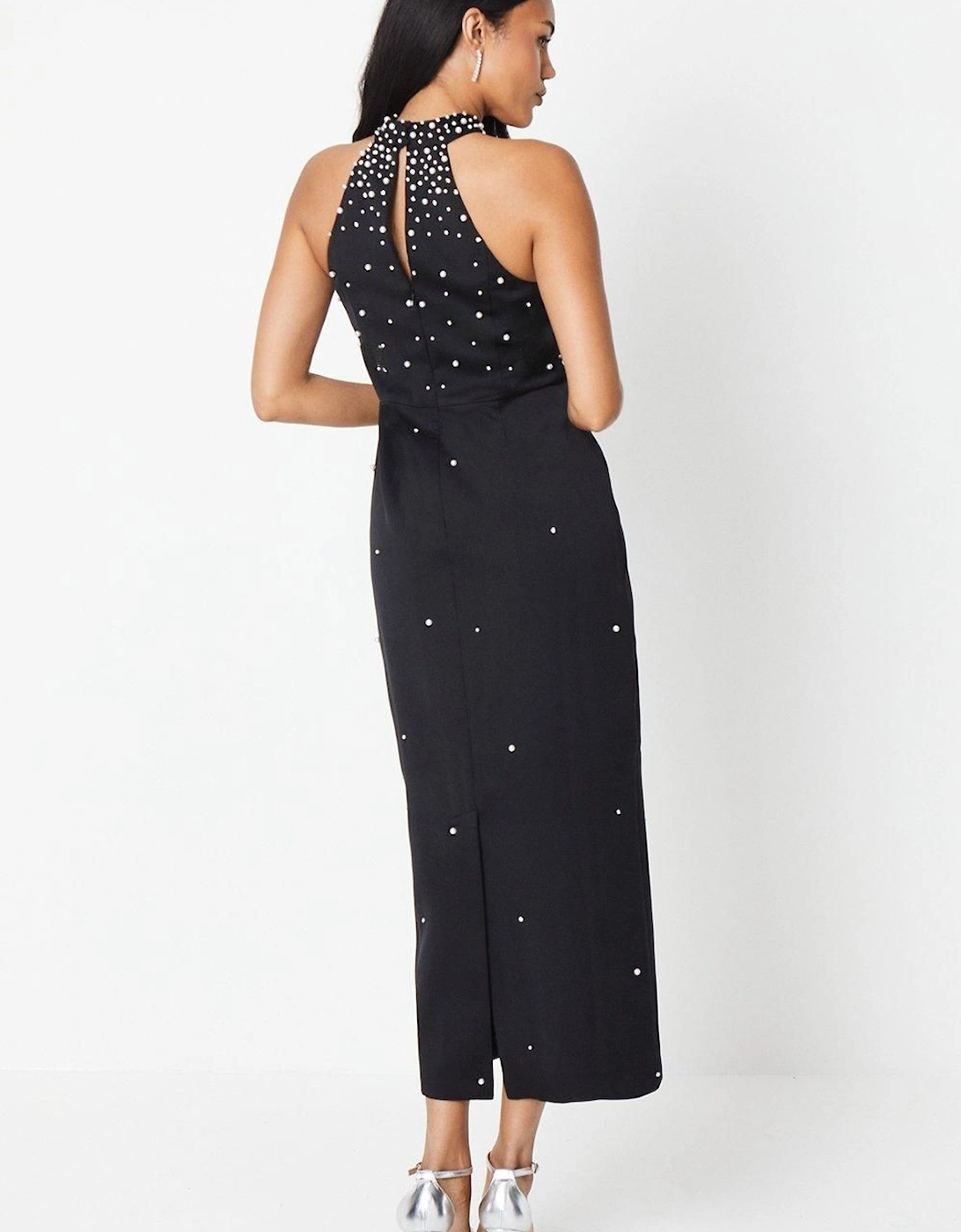 Peal Embellished Evening Maxi Dress