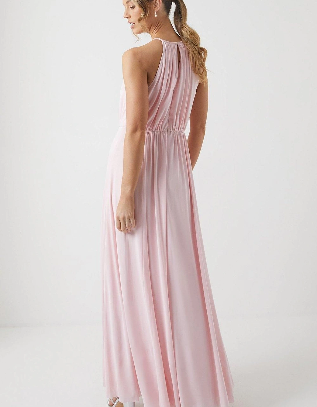 Stretch Mesh Halterneck Bridesmaid Dress