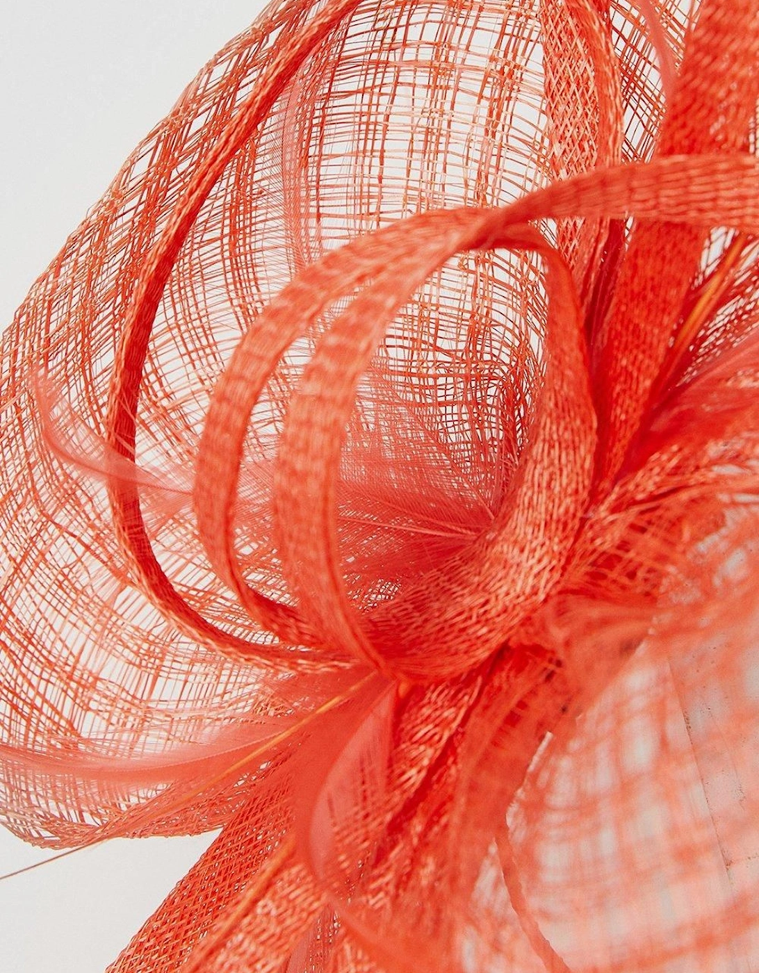 Open Weave Bow And Feather Fascinator