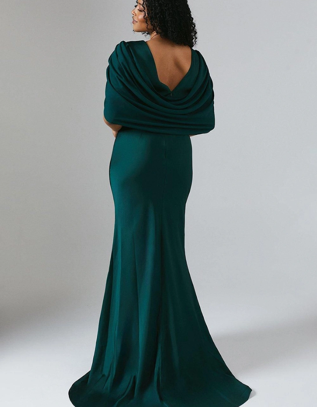 Chiffon Cowl Back Satin Bridesmaid Dress