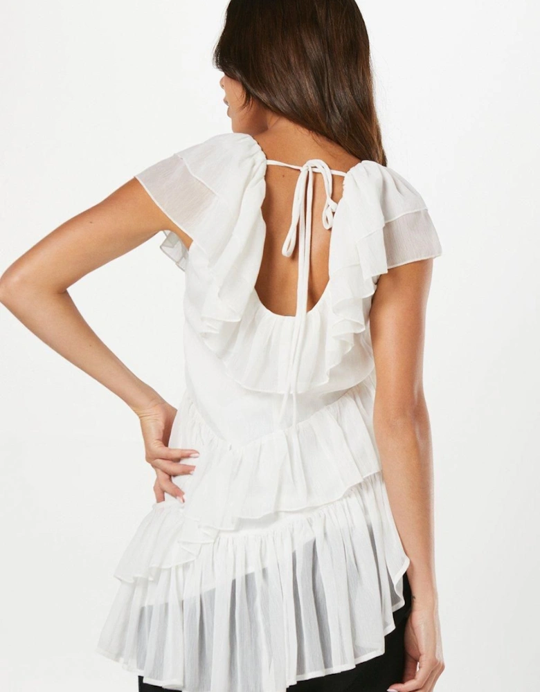 Ruffle Tiered Chiffon Top