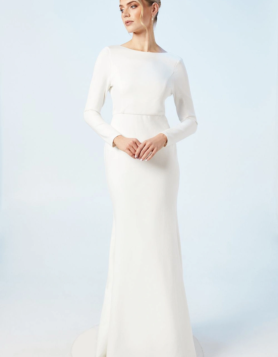 Slash Neck Puddle Wedding Dress, 2 of 1