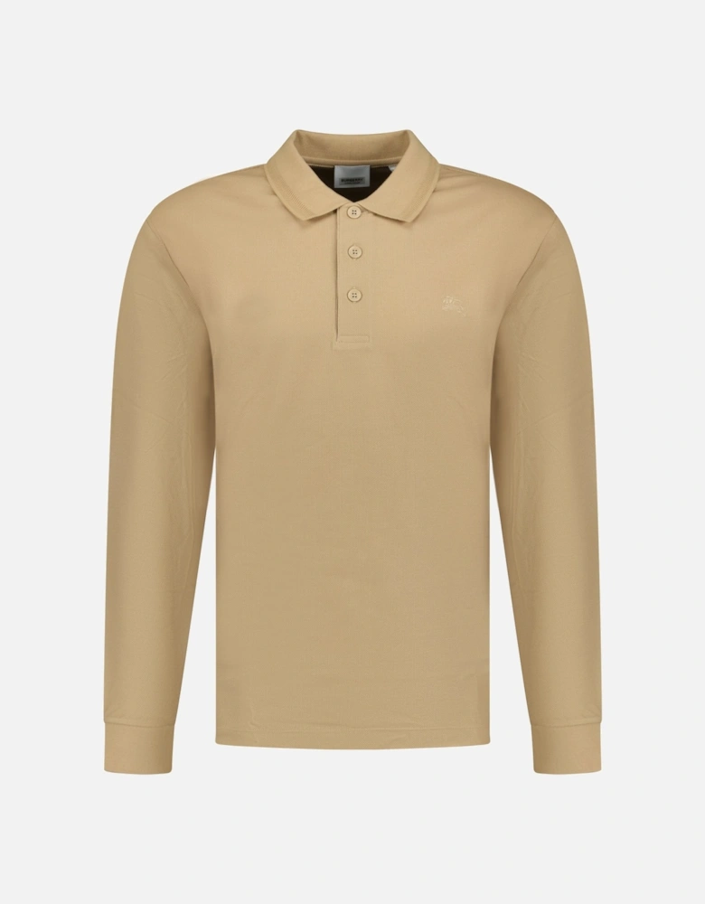 'Eddie' Long Sleeved Polo-Shirt Brown