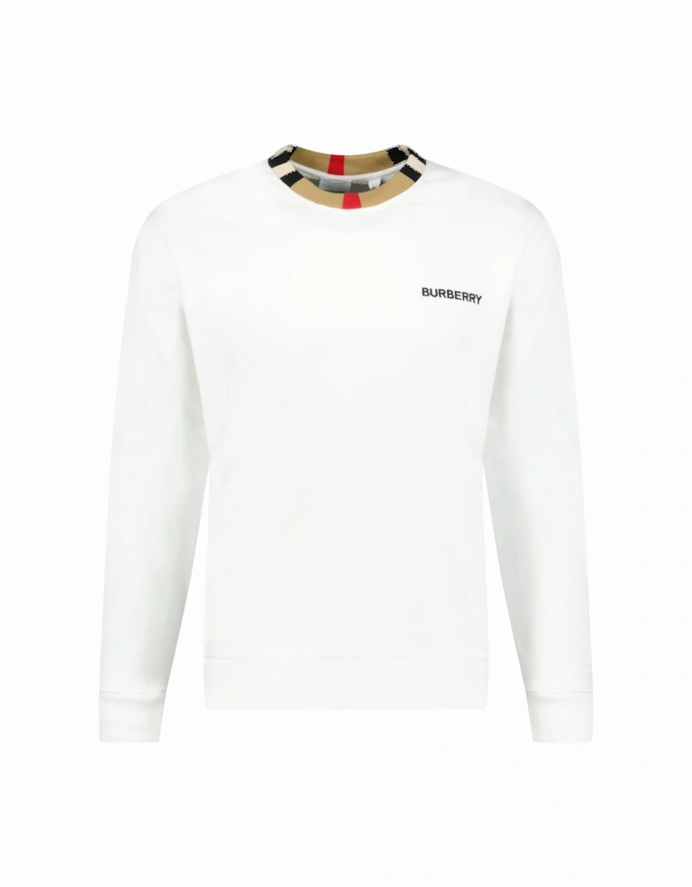 'Jarrad' Check Long Sleeve Sweatshirt White