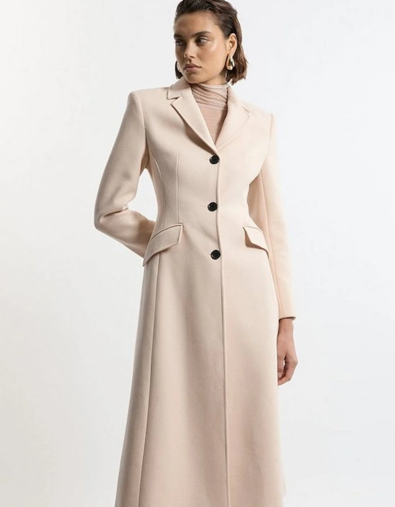 Premium Italian Manteco Wool Full Skirted Tailored Midaxi Coat