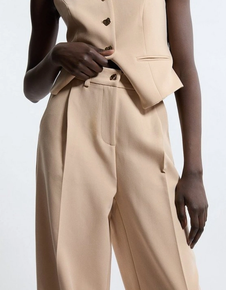 Tall Tailored Crepe Pleat Detail Wide Leg Trousers