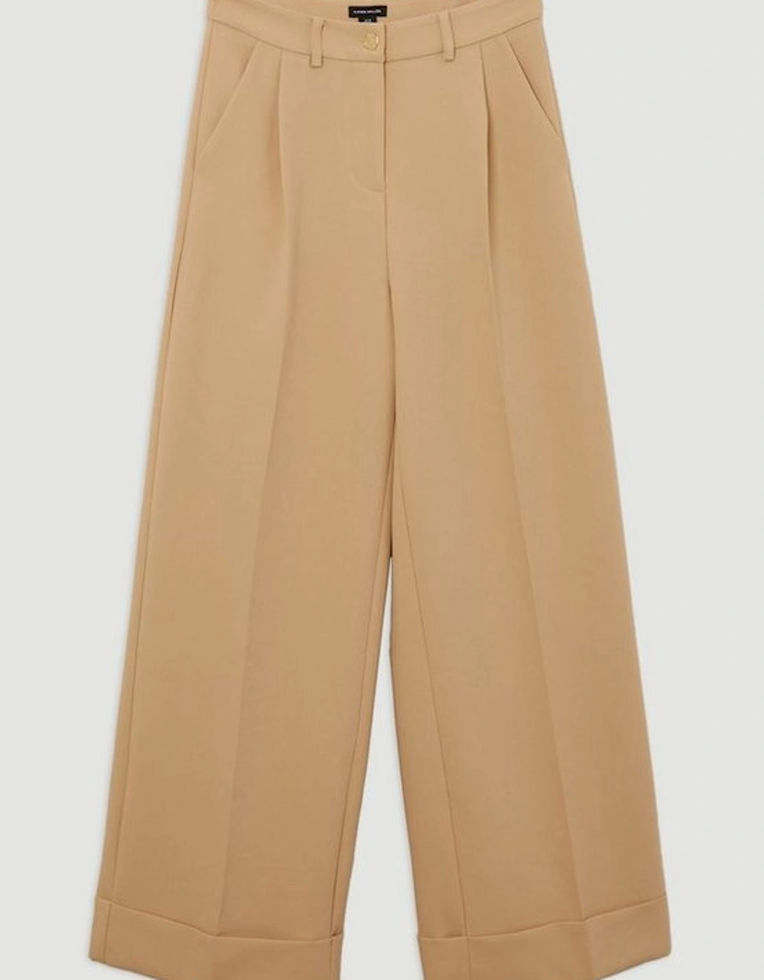 Tall Tailored Crepe Pleat Detail Wide Leg Trousers