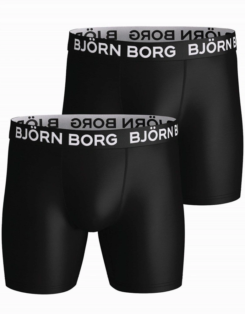 Mens Performance Boxer 2 Pack - Black
