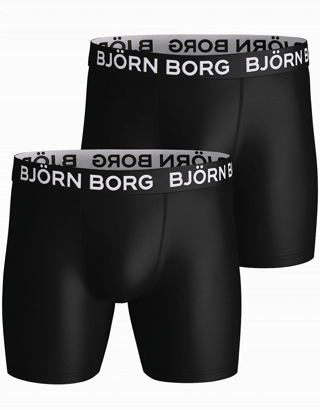 Mens Performance Boxer 2 Pack - Black, 2 of 1