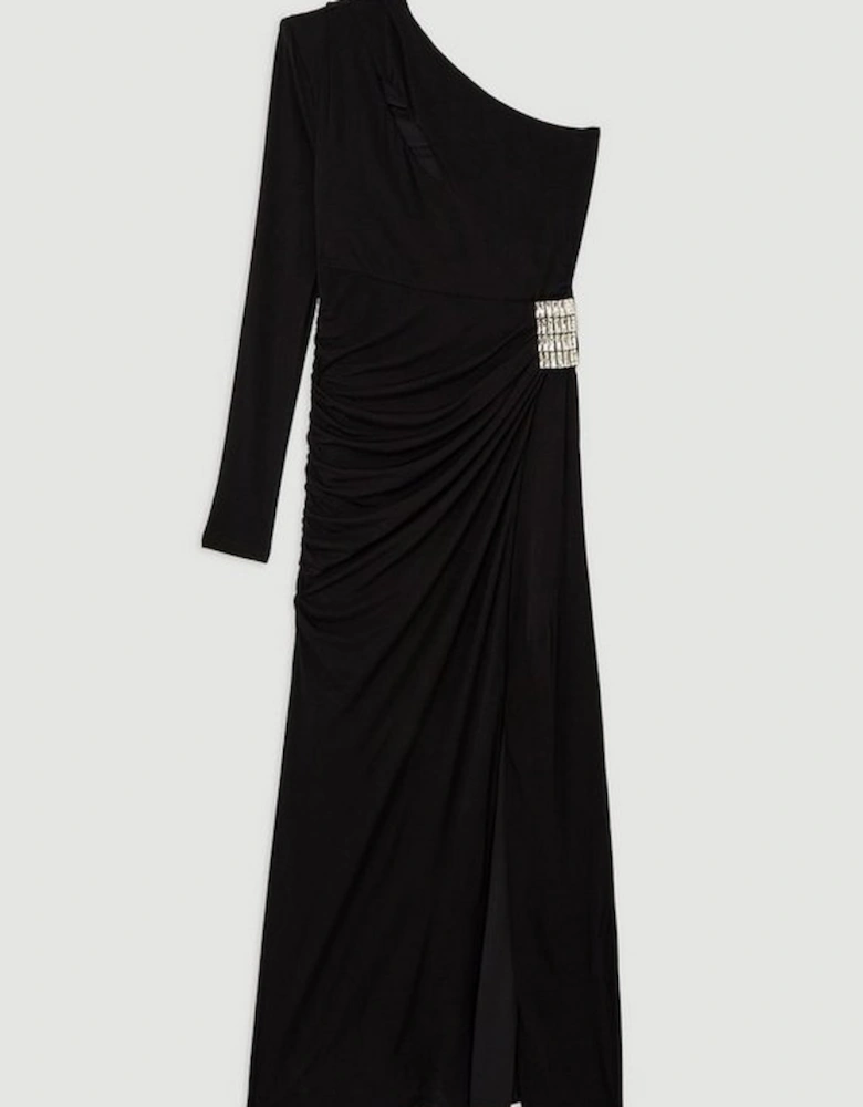 Premium Viscose Jersey Hardware Maxi Dress