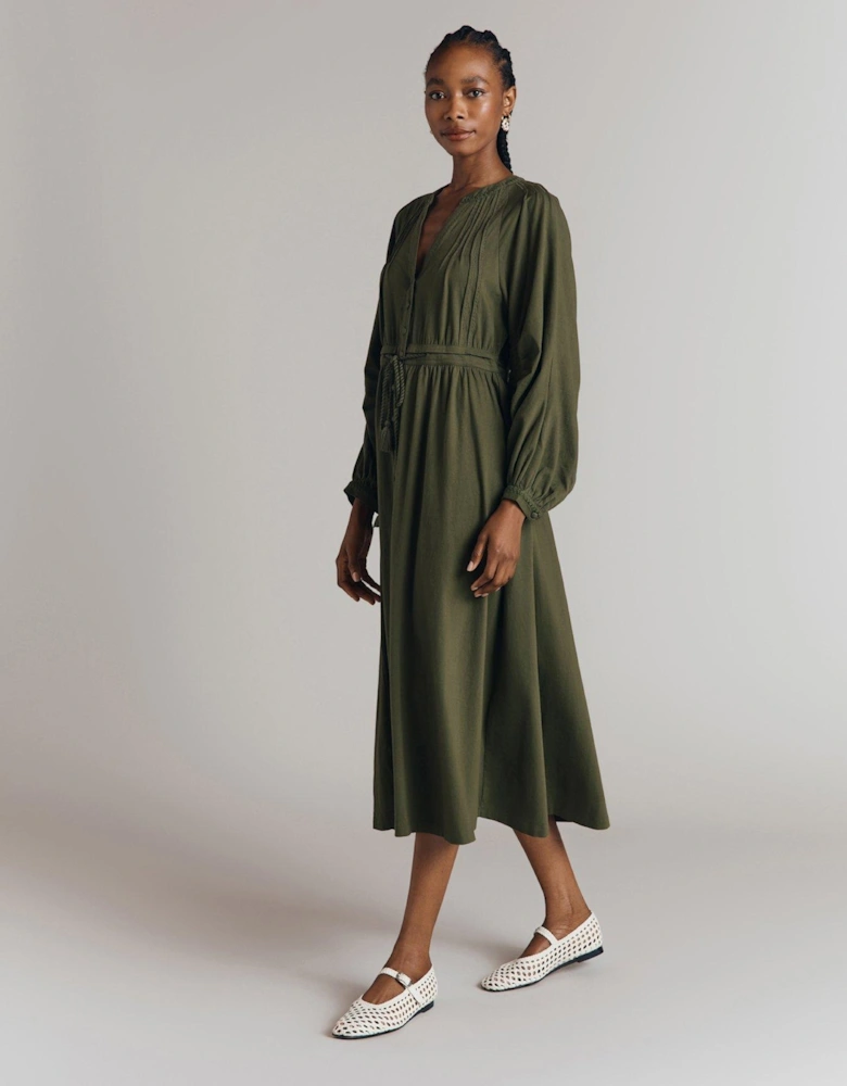 Santori Dress - Khaki - Dark Green