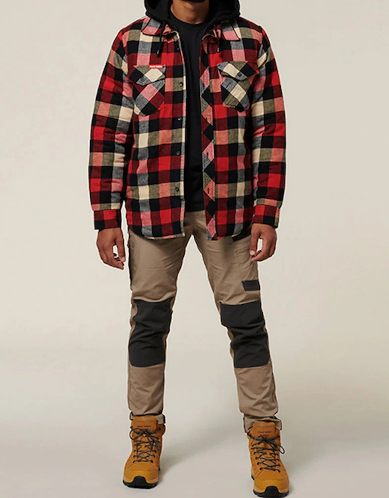 Men's Quilted Flannel Shirt Red