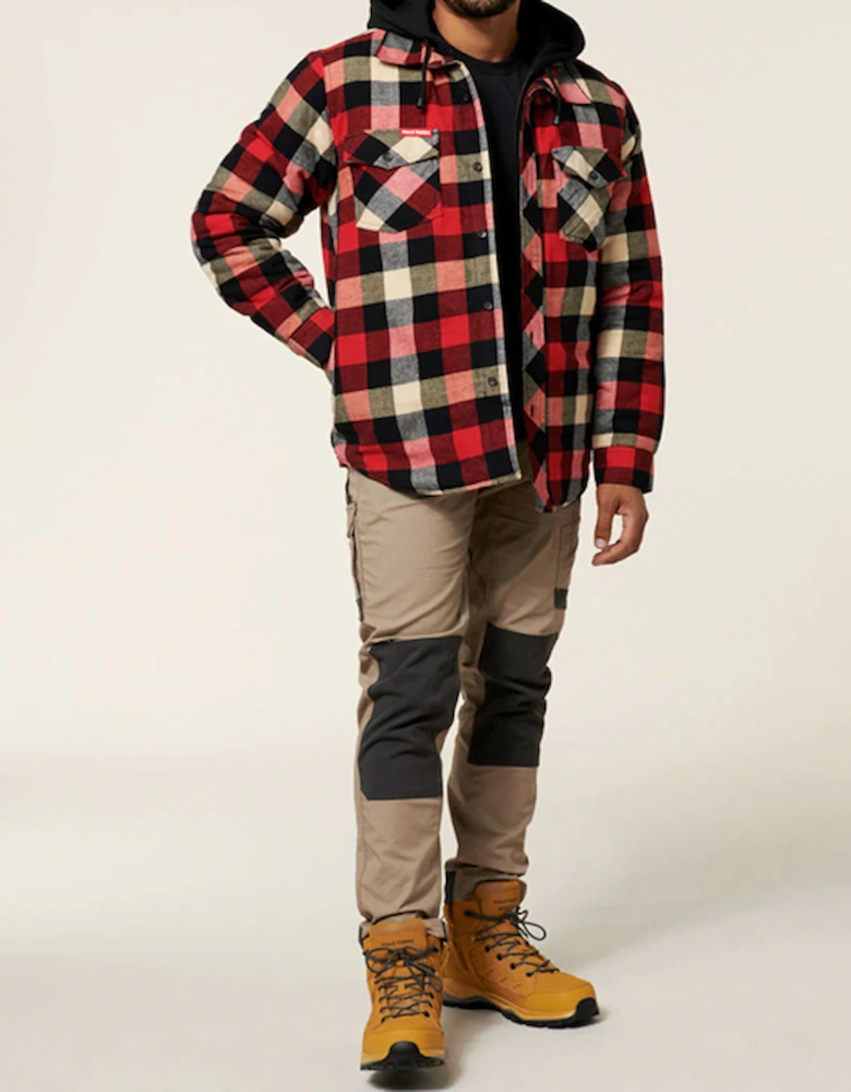 Men's Quilted Flannel Shirt Red