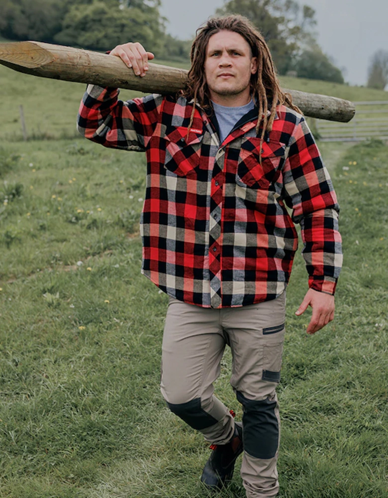 Men's Quilted Flannel Shirt Red