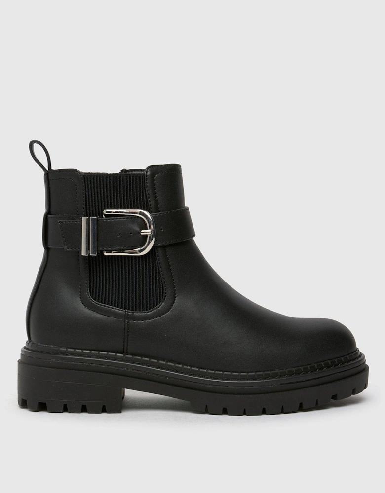 Amari Chunky Buckle Boot - Black