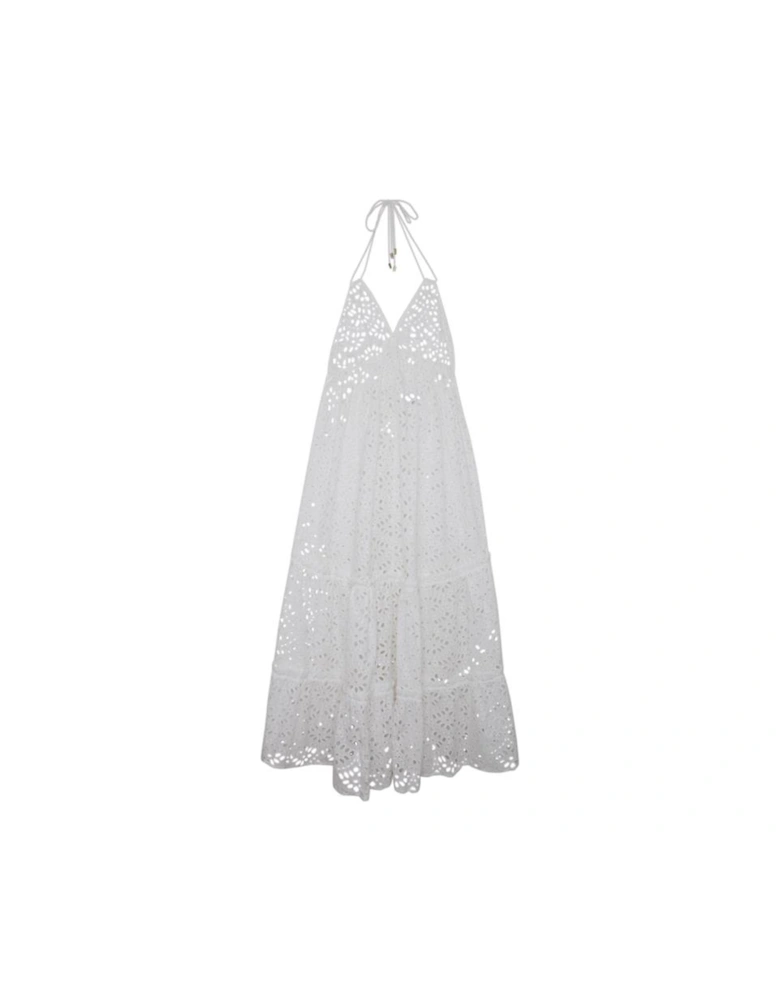 Tiered Broderie Maxi Beach Dress