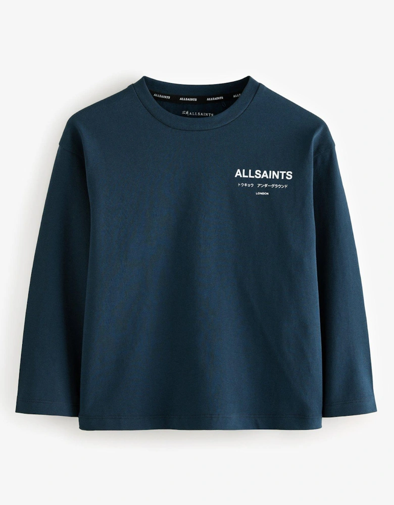 All Saints Kids Underground Long Sleeve Tee - Navy