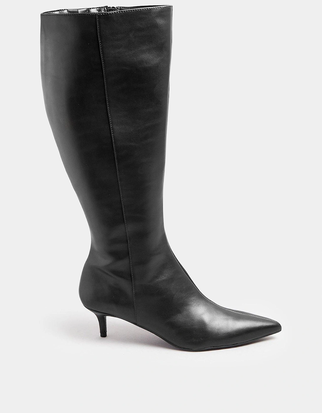 Knee High Pointed Pu Boot - Black, 2 of 1