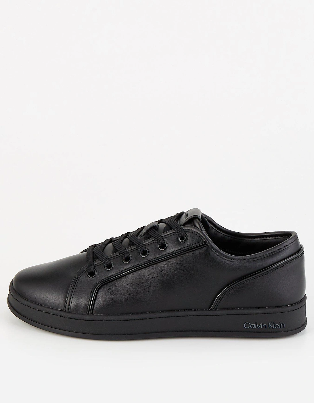 Low Top Piping Trim Lace Up Sneakers - Black, 8 of 7