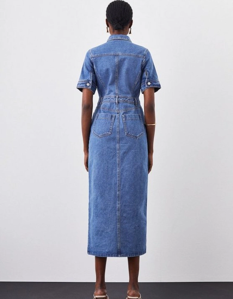 Denim Maxi Shirt Dress