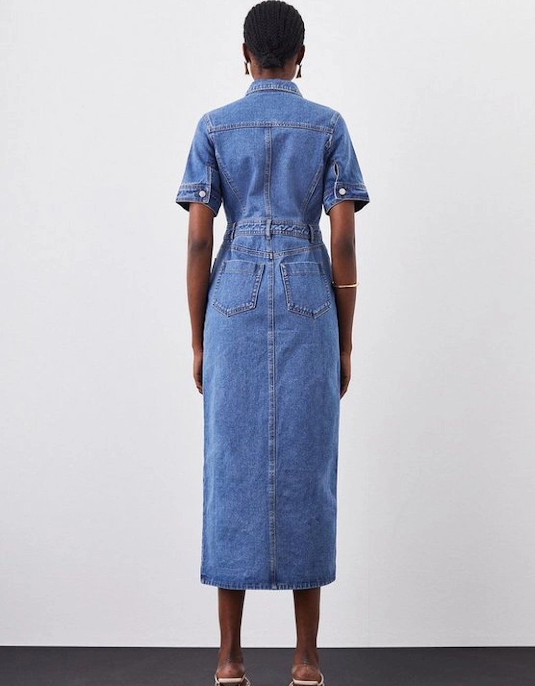 Denim Maxi Shirt Dress