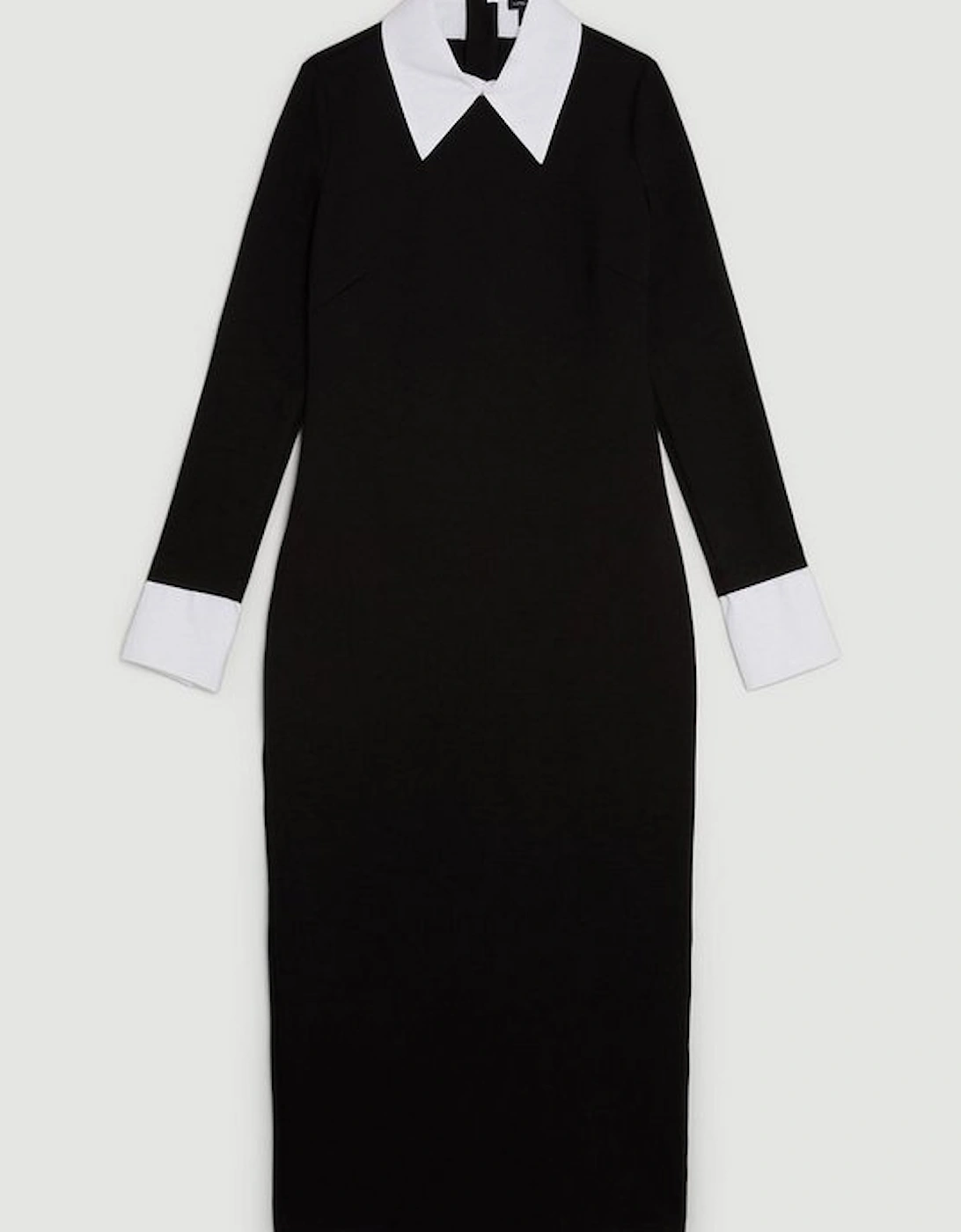 Jersey Cotton Poplin Midi Collar Dress