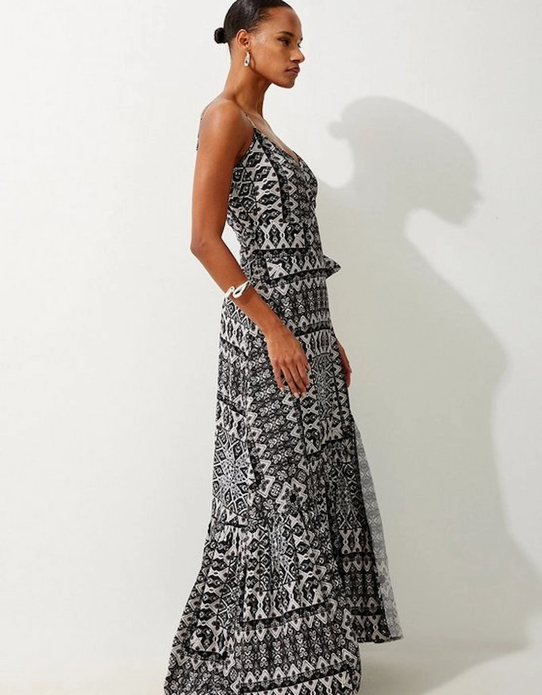 Tile Print Spun Viscose Beach Dress