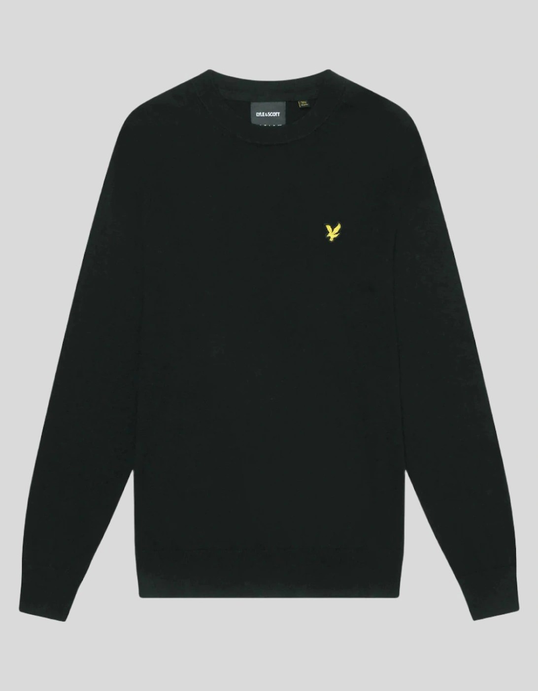 Lyle and Scott Mens Cotton Merino Crew Neck Jumper Plus - Black - Size: 44/Regular - Love the Sales