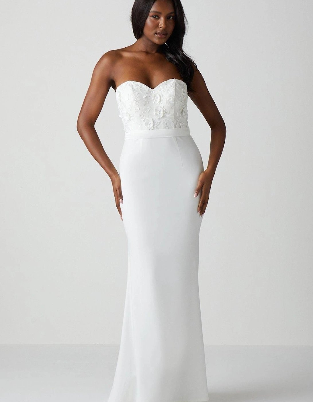 Sweetheart Neck Embellished Fishtail Bridal Dress, 6 of 5