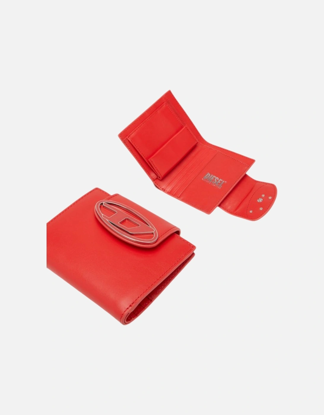 1DR Camille Womens Leather Coin Purse Credit Card Mini Bifold Wallet Red