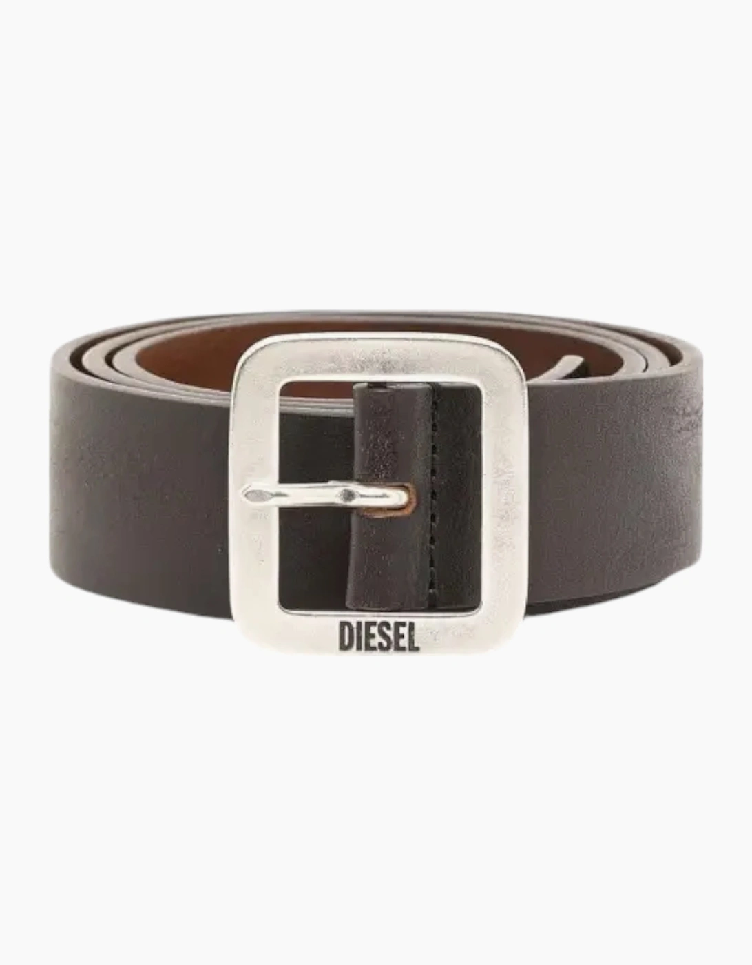 Men's DIESEL B-ROCCO Mens Genuine Leather Belts For Trousers Jeans Metal Buckle Brown - Size: 85 cm