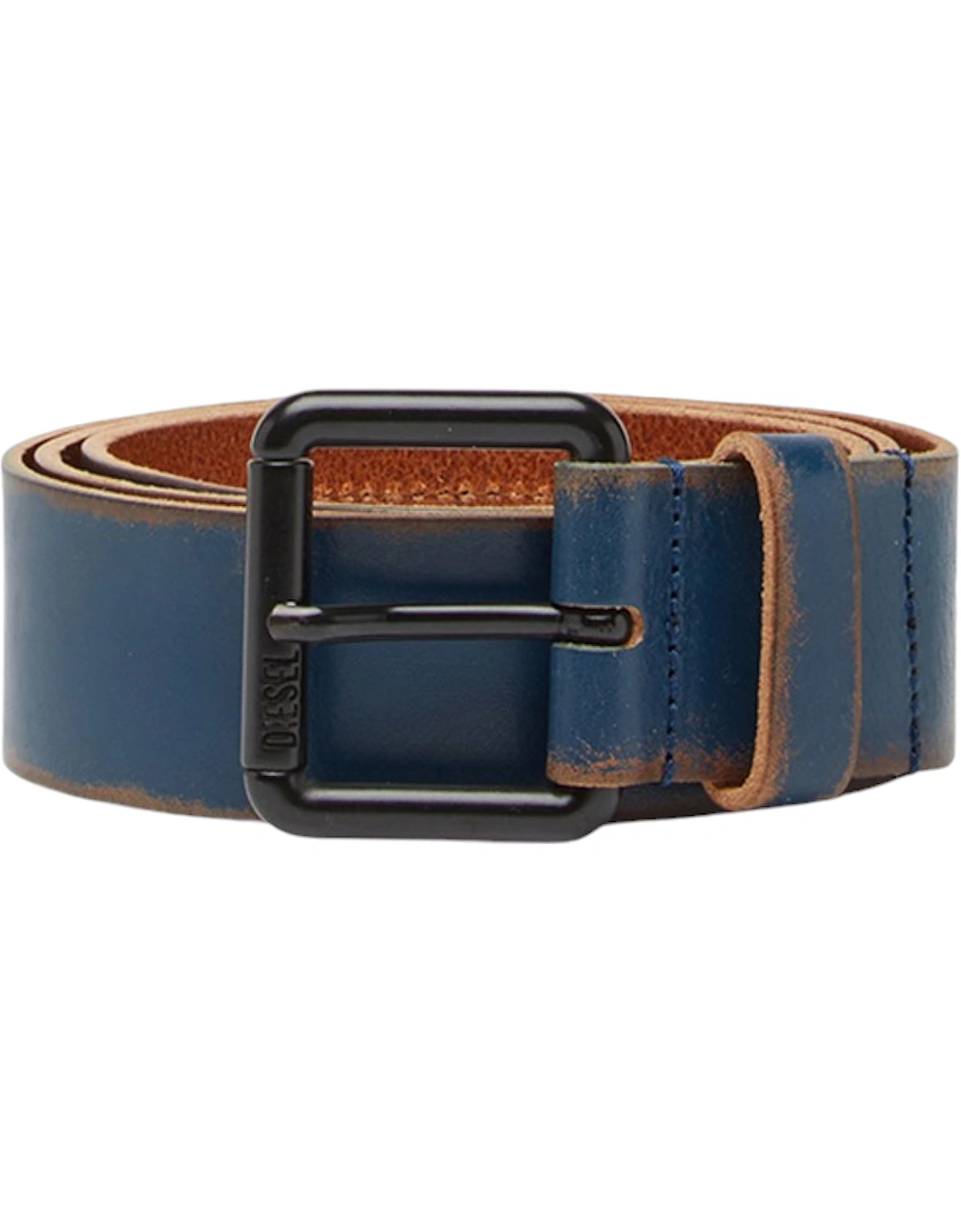 Men's DIESEL B-PAINT Mens Genuine Leather Belts Vintage Washing Metal Buckle Casual - Navy - Size: 95 cm