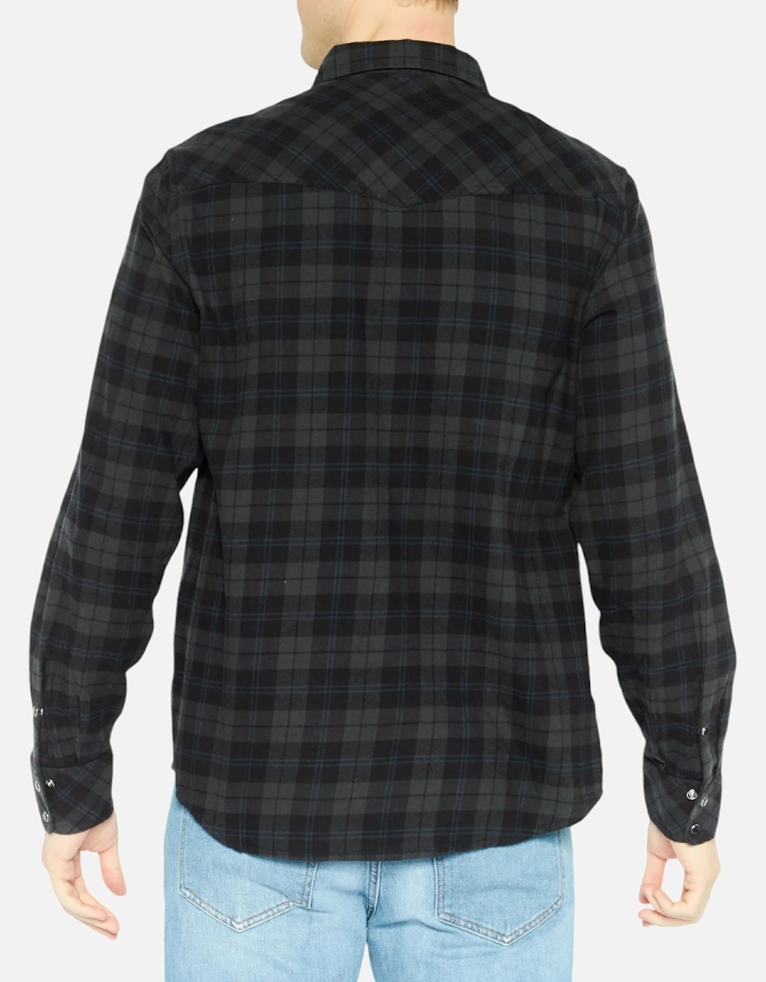 S-EAST-LONG REBAD Mens Lumberjack Shirt Long Sleeve Flannel Check Shirt