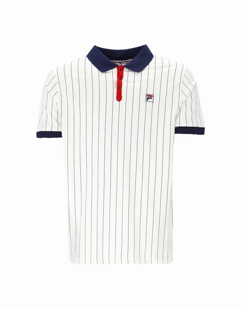 BB1 Classic Striped Polo Shirt White/Navy/Red