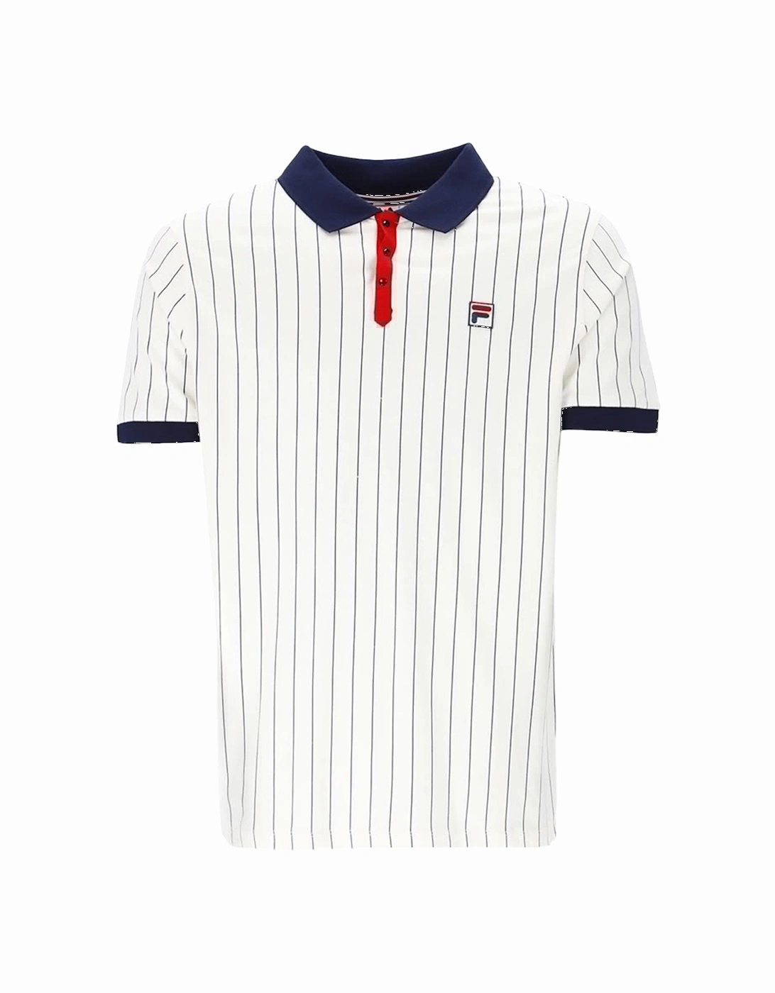 BB1 Classic Striped Polo Shirt White/Navy/Red, 4 of 3