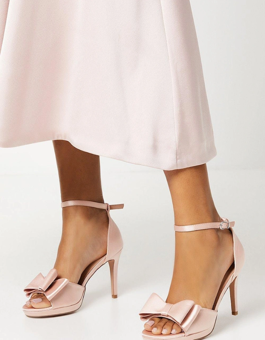 Tala Satin Structured Bow High Heel Platform Sandals, 5 of 4