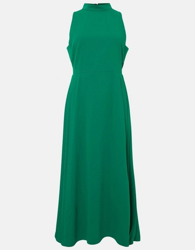 Soft Tailored Pleated Panel Maxi Dress