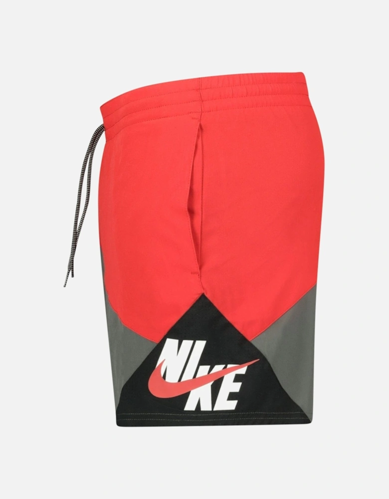 Panelled Swim Shorts Red & Grey