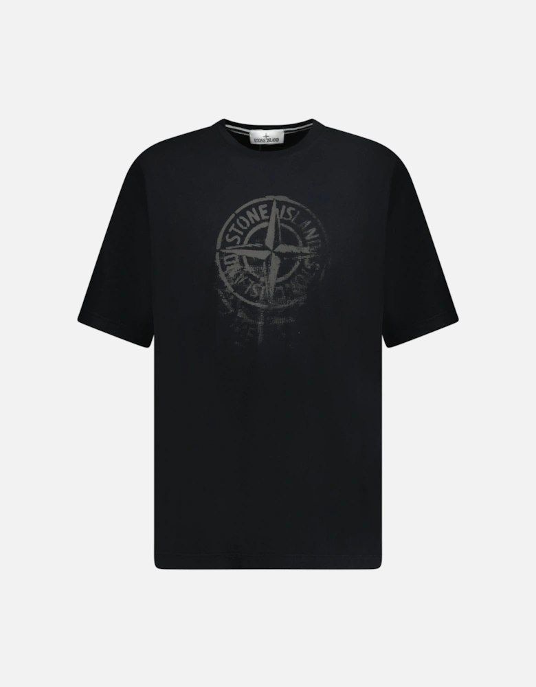 Compass Print Logo T-Shirt Black