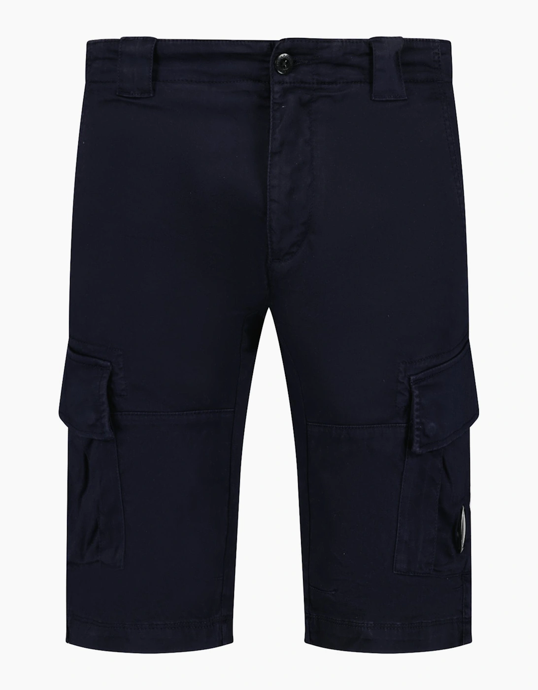 Men's CP Company Stretch Sateen Cargo Lens Shorts in Total Eclipse - Navy - Size: 32/32