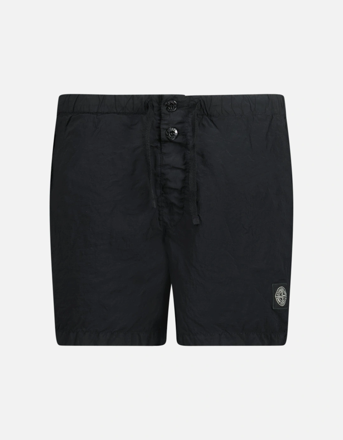 Chrome Swim Shorts With Buttons Black