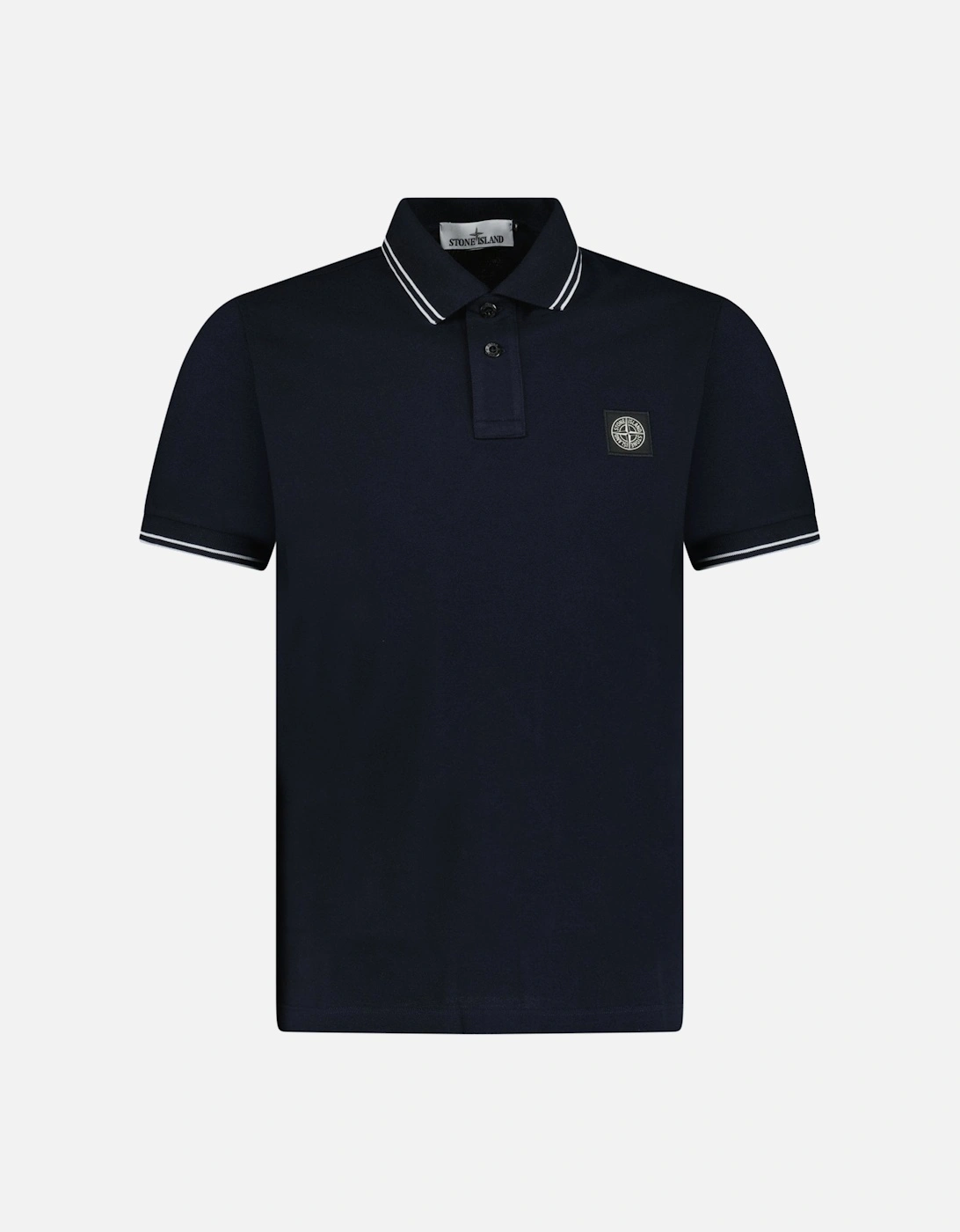 Stripe Collar Polo T-Shirt Slim Fit Navy, 3 of 2