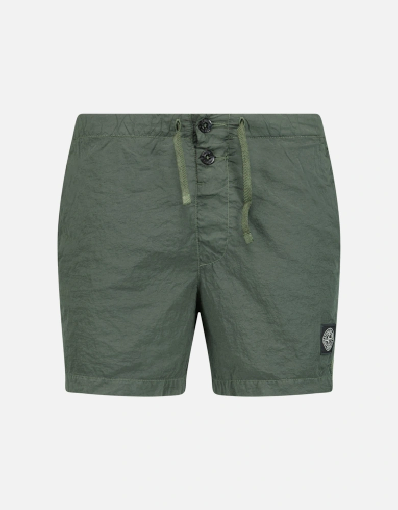 Chrome Swim Shorts With Buttons Khaki