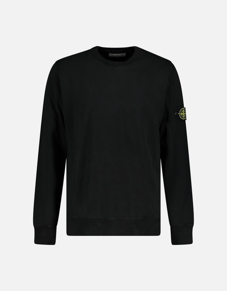 Black Ribbed Detailed Crewneck Sweatshirt Black