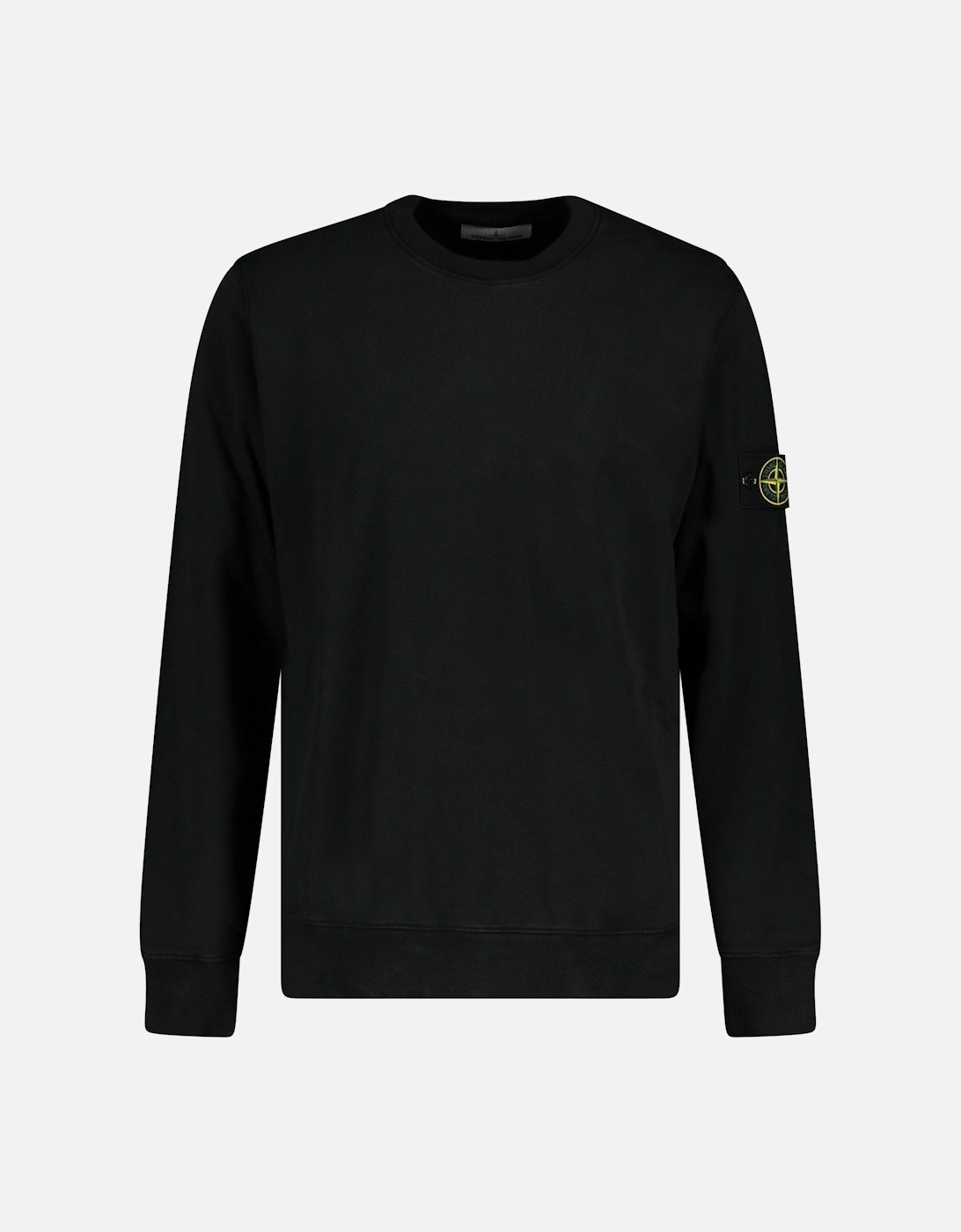 Black Ribbed Detailed Crewneck Sweatshirt Black, 3 of 2